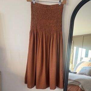 Bohme Strapless Linen Blend Dress Size Small